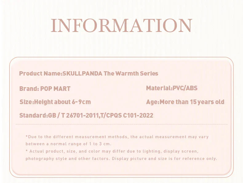 Genuine Pop Mart Skullpanda The Warmth Series Blind Box Figure