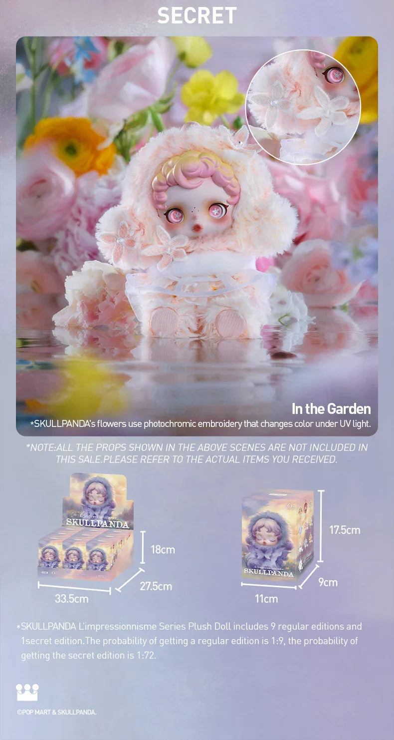 Genuine POP MART SKULLPANDA L’impressionnisme Series Plush Doll Blind Box